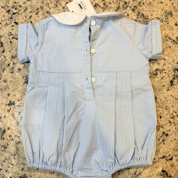 Blue Gingham Little Brother Romper - Picture 2 of 5